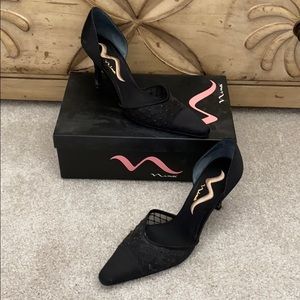 Beautiful Lacy Nina Black Heels